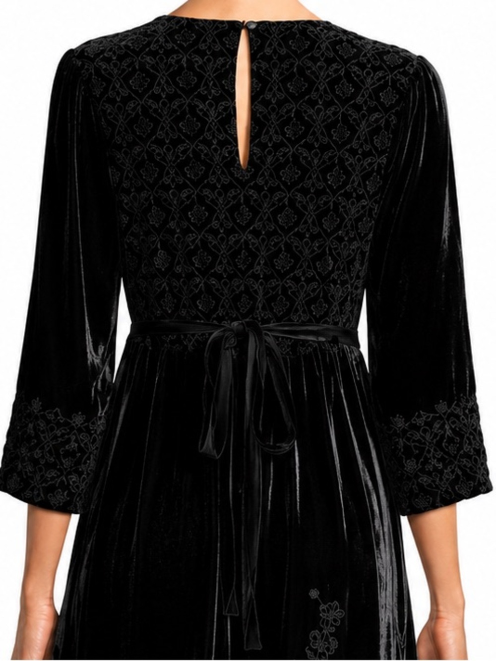 Johnny Was Parnell heavily embroidered velvet dress NWT RARE - Picture 5 of 13